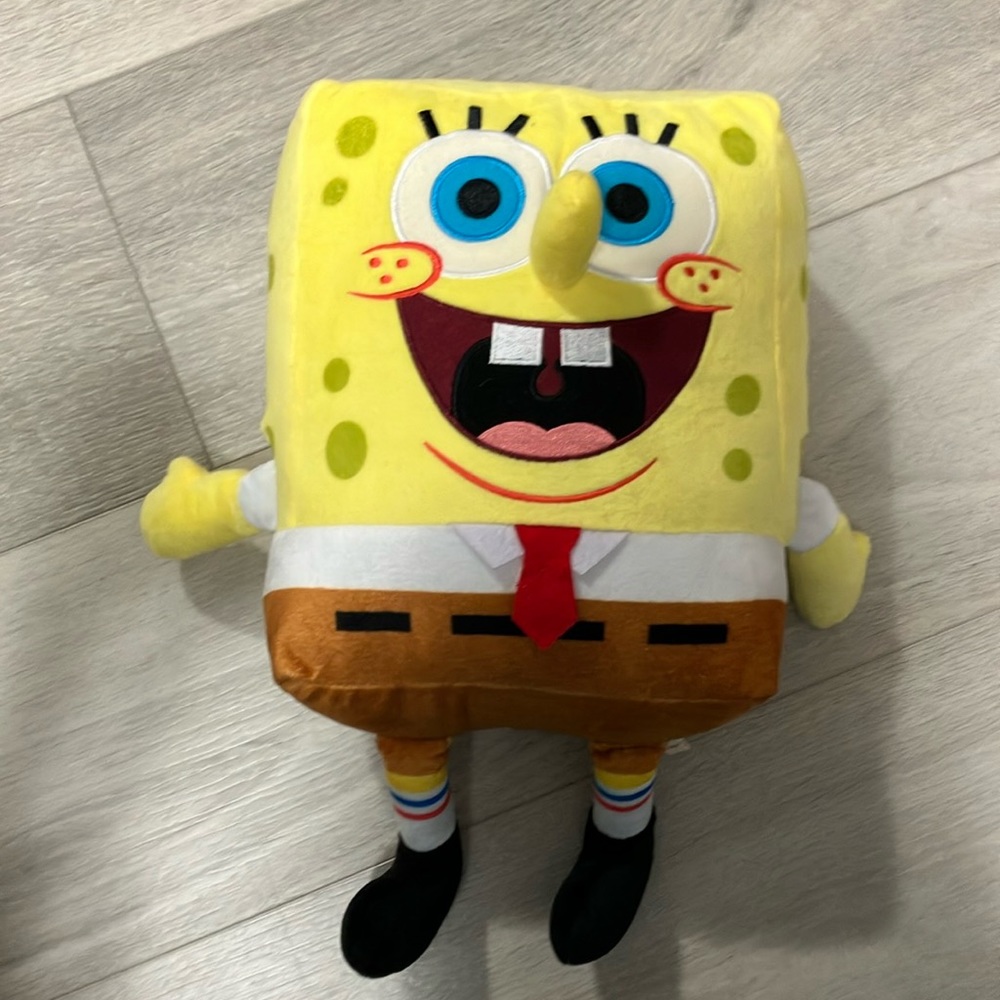 SpongeBob SquarePants plush stuffy. About 13” head to toe lying flat